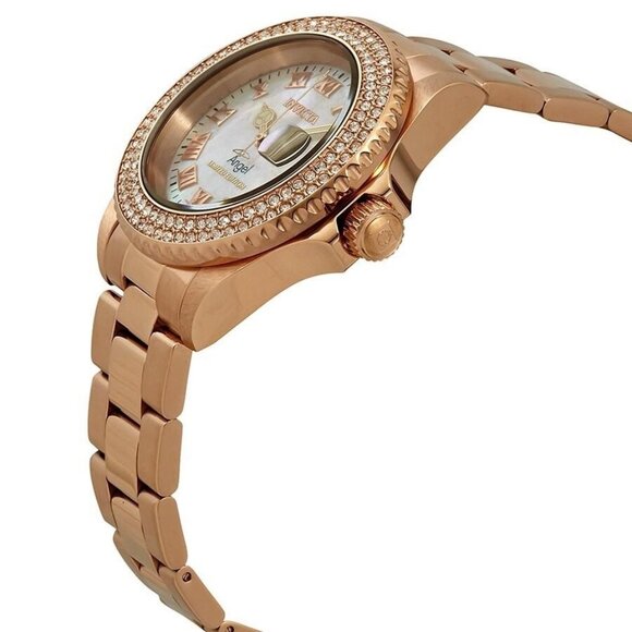NWT Authentic Invicta Angel Crystal White Mother of Pearl Dial Women's Watch - Picture 2 of 3